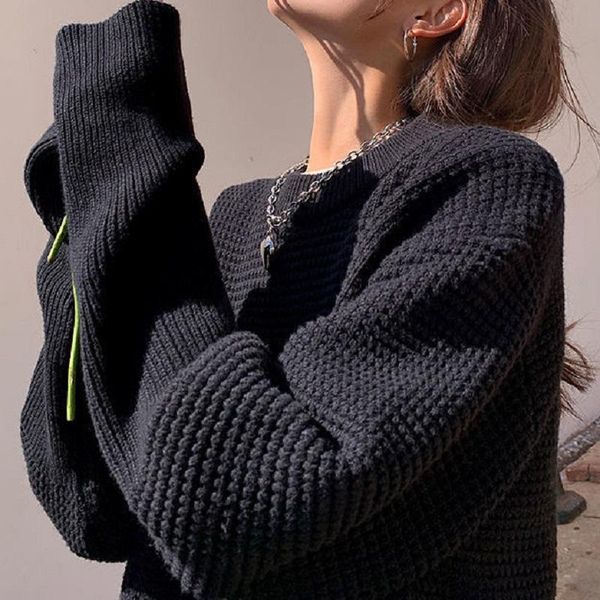 women's sweaters deeptown korean style knitted sweater women oversize solid female streetwear pullover 2021 winter o-neck jumper long s, White;black
women's sweaters deeptown korean style knitted sweater women oversize solid female streetwear pullover 2021 winter o-neck jumper long s, White;black