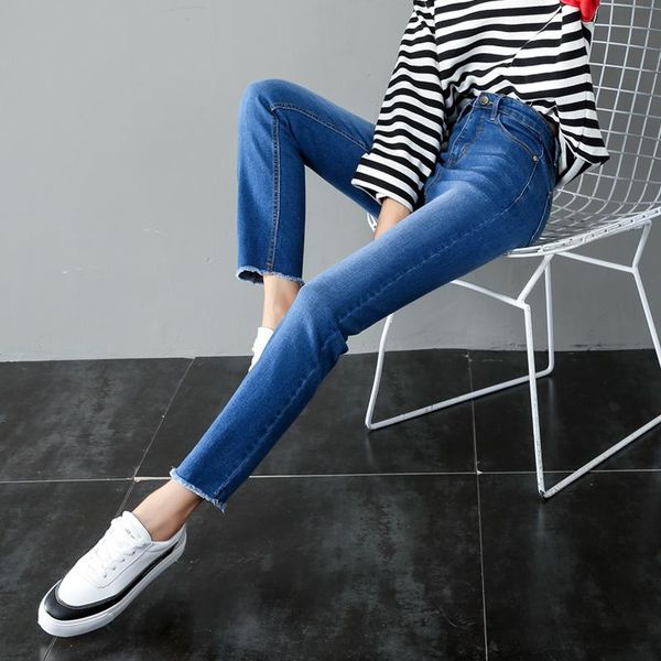 plus size 38 40 slim jeans women's 2021 spring elasticity denim straight pants vintage high street ins cropped trousers, Blue
plus size 38 40 slim jeans women's 2021 spring elasticity denim straight pants vintage high street ins cropped trousers, Blue