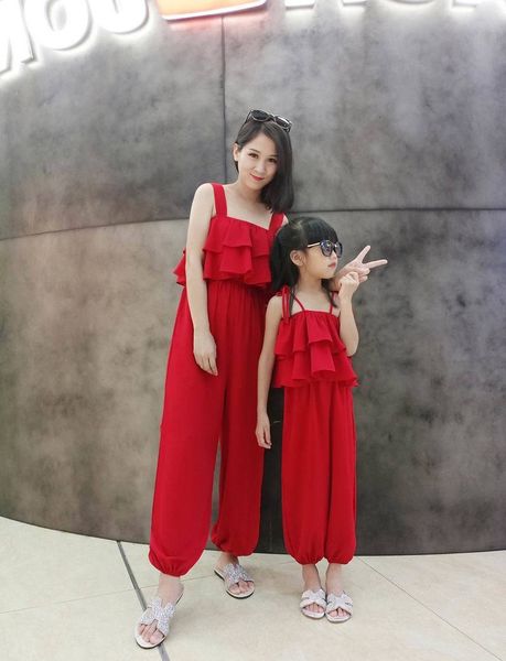 family matching outfits mother daughter jumpsuit summer red fashion beach wide leg pants parent-child clothing outfit ym003 zhcz, Blue
family matching outfits mother daughter jumpsuit summer red fashion beach wide leg pants parent-child clothing outfit ym003 zhcz, Blue