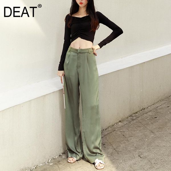 women's pants & capris deat 2021 high waist summer elastic zippers full length green and black street styles female trousers wm35301, Black;white
women's pants & capris deat 2021 high waist summer elastic zippers full length green and black street styles female trousers wm35301, Black;white