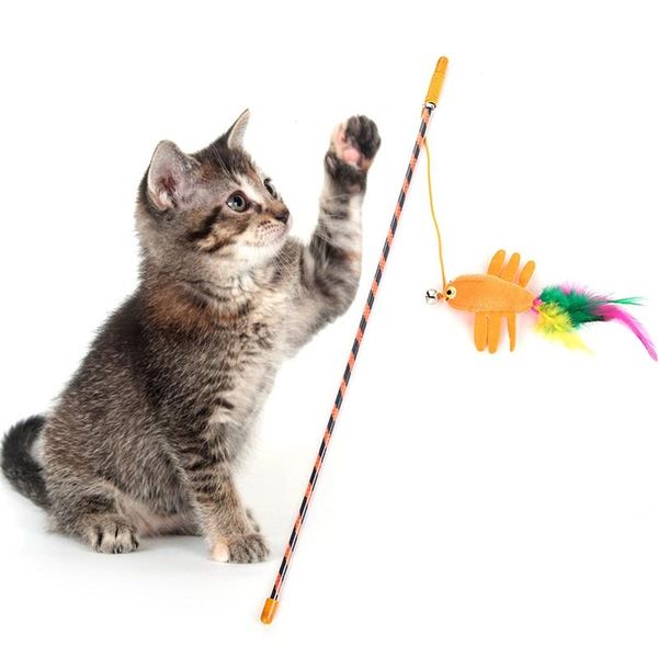 cat toys plastic toy pet kitten teaser fake feather funny training wand interactive for cats
cat toys plastic toy pet kitten teaser fake feather funny training wand interactive for cats