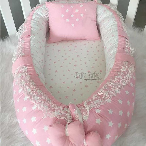 jaju baby handmade pink -white star design orthopedic luxury babynest baby bedding portable crib travel bed born mother side 211025
jaju baby handmade pink -white star design orthopedic luxury babynest baby bedding portable crib travel bed born mother side 211025