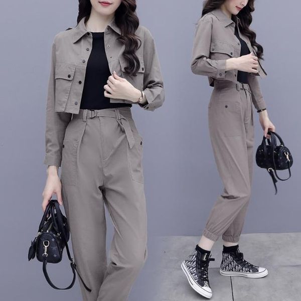 women's two piece pants women 2021 spring autumn tracksuit 2 set female crop fashion loose button jacket coat matching sets c306, White
women's two piece pants women 2021 spring autumn tracksuit 2 set female crop fashion loose button jacket coat matching sets c306, White