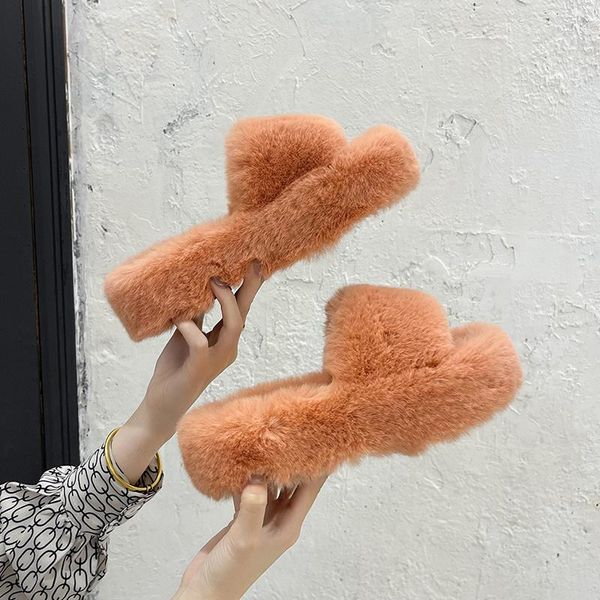 slippers 2021 winter women furry fluffy low wedges faux fur slides ladies casual slip on indoor home flip flop big size35-42, Black
slippers 2021 winter women furry fluffy low wedges faux fur slides ladies casual slip on indoor home flip flop big size35-42, Black