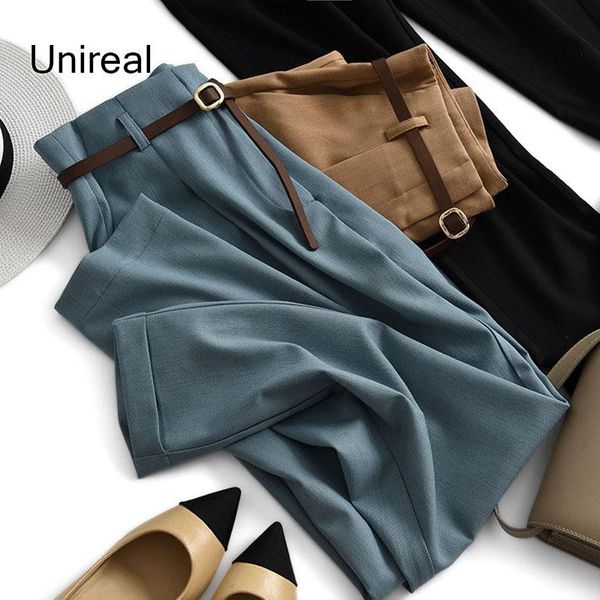 women's pants & capris unireal 2021 autumn women harem high waist loose trousers belted office lady elegant casual, Black;white
women's pants & capris unireal 2021 autumn women harem high waist loose trousers belted office lady elegant casual, Black;white