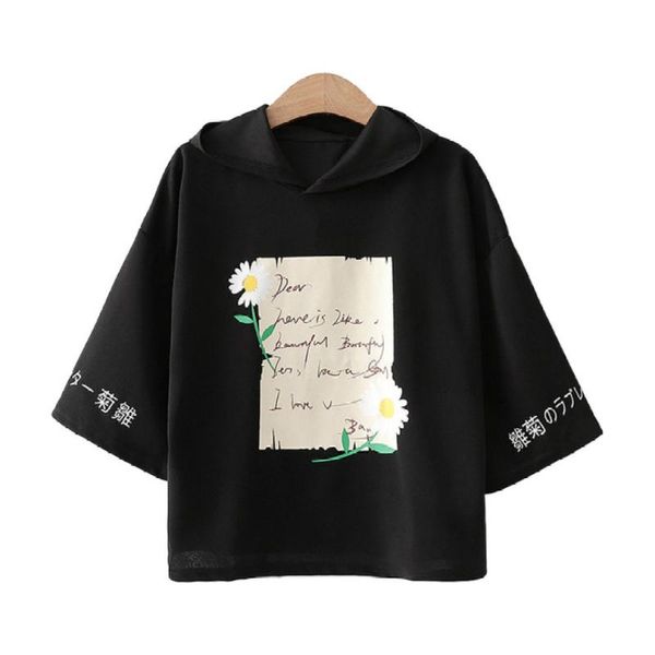 women's hoodies & sweatshirts floral print hooded for women 2021 arrival summer ins pullover hoodie half sleeve cotton sweet girl, Black
women's hoodies & sweatshirts floral print hooded for women 2021 arrival summer ins pullover hoodie half sleeve cotton sweet girl, Black
