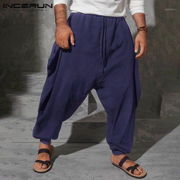 men casual pants solid color harem man drawstring drop crotch trousers loose cotton baggy pantalon streetwear 5xl men's, Black
men casual pants solid color harem man drawstring drop crotch trousers loose cotton baggy pantalon streetwear 5xl men's, Black