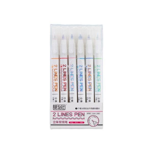 gel pens 6pcs/set double line pen set 2 lines tip marker art student graffiti school stationery office scrapbooking draw z5o1
gel pens 6pcs/set double line pen set 2 lines tip marker art student graffiti school stationery office scrapbooking draw z5o1