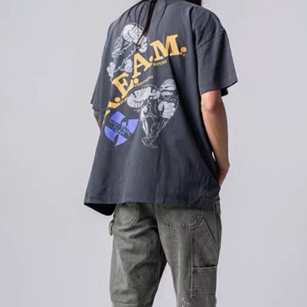 u.s. dollar bill printed high street wash make old loose hip hop short sleeve female couple t-shirt men's, White;black
u.s. dollar bill printed high street wash make old loose hip hop short sleeve female couple t-shirt men's, White;black