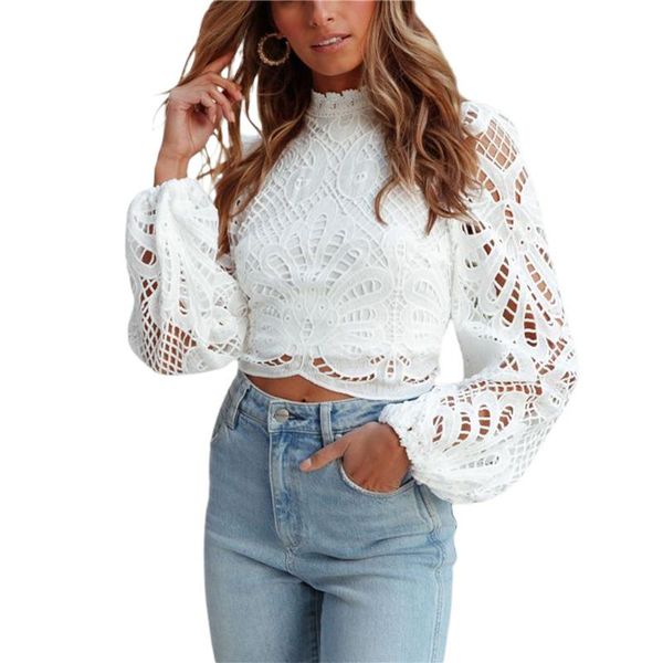 women's blouses & shirts long sleeve lace , casual crochet hollow out turtleneck blouse, White
women's blouses & shirts long sleeve lace , casual crochet hollow out turtleneck blouse, White