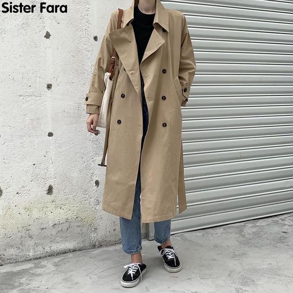 women's trench coats sister fara spring 2021 elegant single breasted women loose overcoat turn-down collar casual long windbreaker fema, Tan;black
women's trench coats sister fara spring 2021 elegant single breasted women loose overcoat turn-down collar casual long windbreaker fema, Tan;black