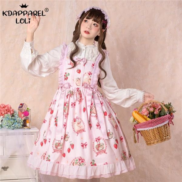 casual dresses summer lolita girls jsk sweet cute daily sling straps bows ruffles pink strawberry print women cosplay party, Black;gray
casual dresses summer lolita girls jsk sweet cute daily sling straps bows ruffles pink strawberry print women cosplay party, Black;gray