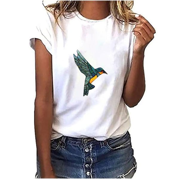 women's t-shirt ladies summer casual south korea harajuku multicolor bird print 2021 simple koszule damskie, White
women's t-shirt ladies summer casual south korea harajuku multicolor bird print 2021 simple koszule damskie, White