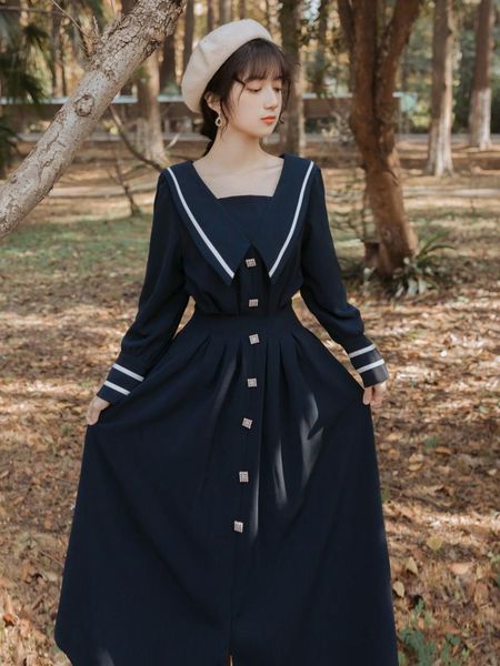 the film institute wind navy jk accept waist dress uniform casual dresses, Black;gray
the film institute wind navy jk accept waist dress uniform casual dresses, Black;gray