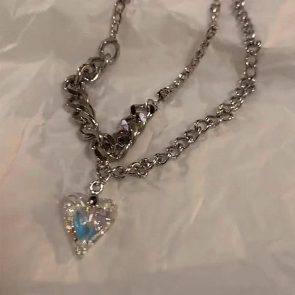 pendant necklaces glass heart laser beautiful love chain exaggerated female students necklace girls bracelet women kawaii, Silver
pendant necklaces glass heart laser beautiful love chain exaggerated female students necklace girls bracelet women kawaii, Silver