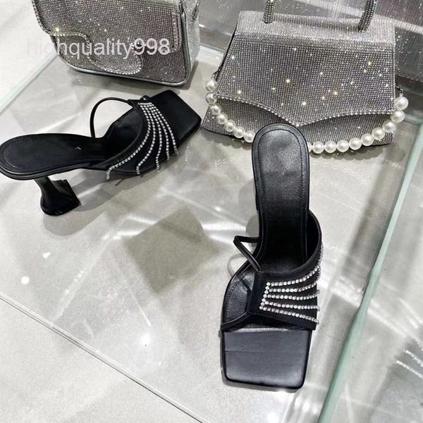 slippers high end european goods summer cross band high-heeled slippers women's leather square head open toe line sandals, Black
slippers high end european goods summer cross band high-heeled slippers women's leather square head open toe line sandals, Black