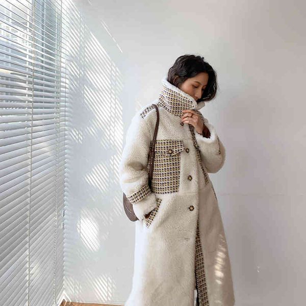blends coat of lamb wool stylish winter collar turned warm thick female fur good quality, Black
blends coat of lamb wool stylish winter collar turned warm thick female fur good quality, Black