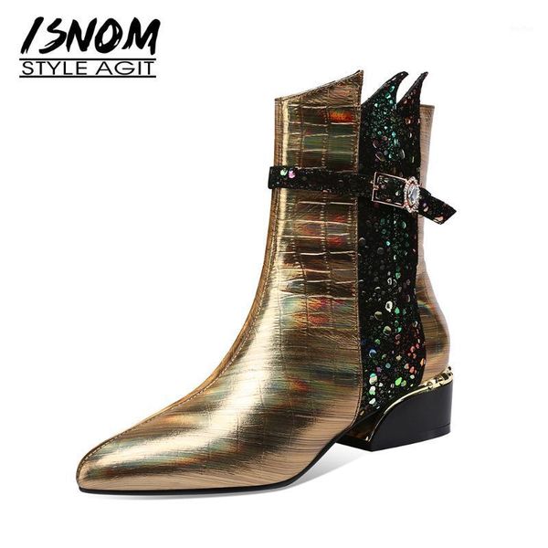 boots isnom genuine leather women ankle potinted toe zipper booties chunky heeled metal decoration woman winter 20211, Black
boots isnom genuine leather women ankle potinted toe zipper booties chunky heeled metal decoration woman winter 20211, Black