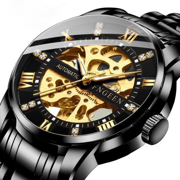 luxury men's automatic mechanical watch waterproof business wristwatch gold steel belt brand watches relogio masculino wristwatches, Slivery;brown
luxury men's automatic mechanical watch waterproof business wristwatch gold steel belt brand watches relogio masculino wristwatches, Slivery;brown