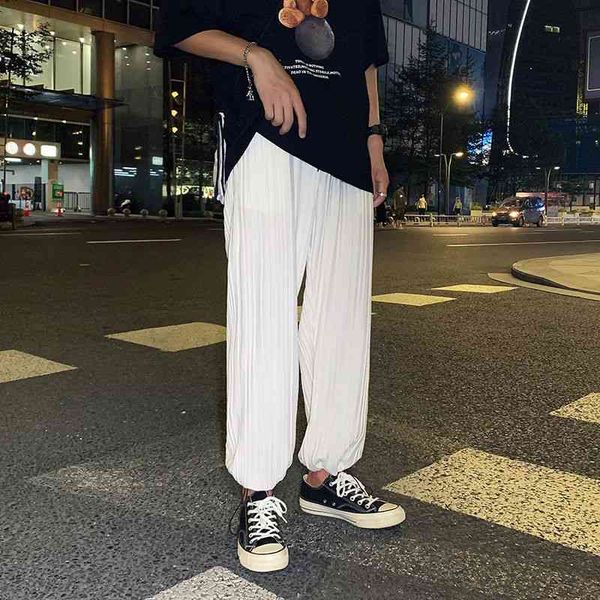 men's pants summer pleated fashion solid color drawstring casual men streetwear wild hip-hop loose straight mens sdp7, Black
men's pants summer pleated fashion solid color drawstring casual men streetwear wild hip-hop loose straight mens sdp7, Black