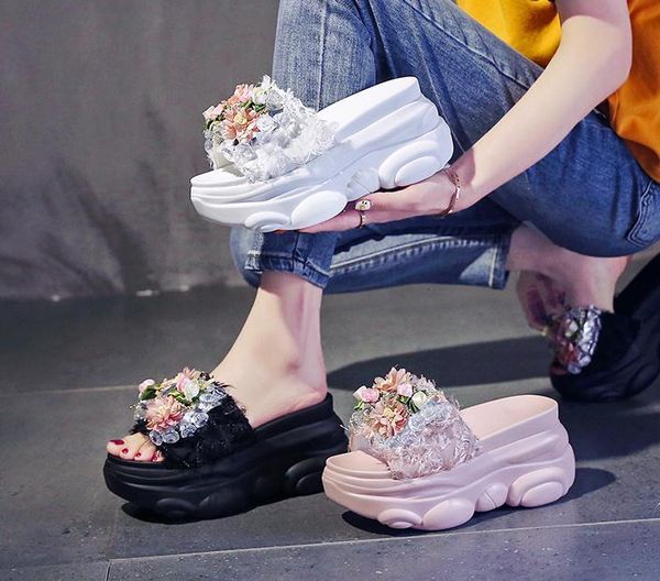 slippers summer rhinestone women high platform wedges sandals heels outside flip-flops colorful white sneakers, Black
slippers summer rhinestone women high platform wedges sandals heels outside flip-flops colorful white sneakers, Black