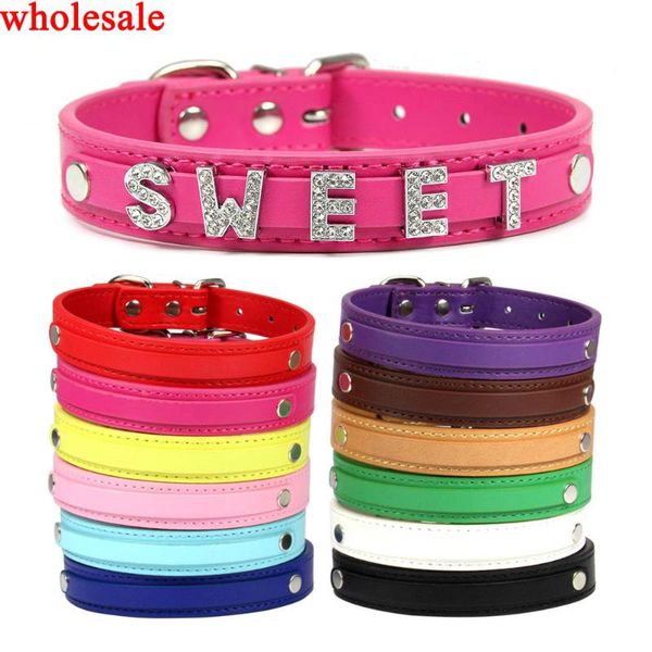 dog collars & leashes 24 pcs wholesale plain pu leather diy name id collar custom letters charms puppy cat neck strap for small medium
dog collars & leashes 24 pcs wholesale plain pu leather diy name id collar custom letters charms puppy cat neck strap for small medium