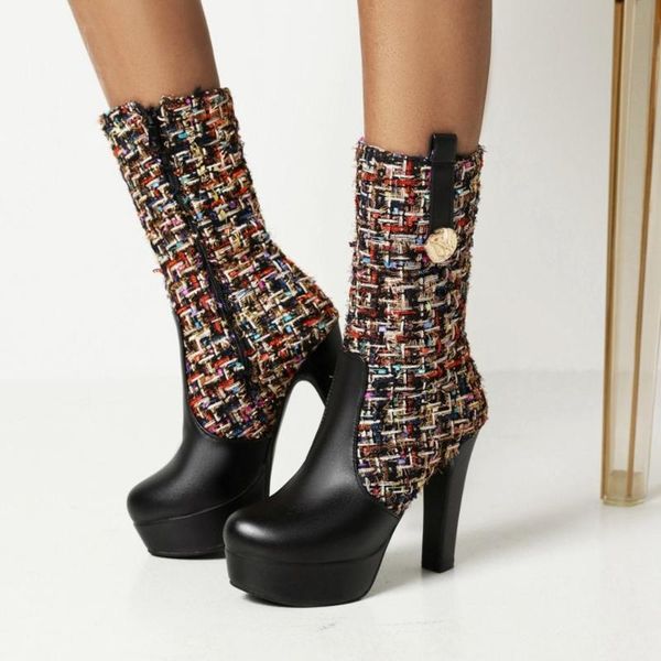 boots womens ankle platform block high heel side zip shoes match colors plus size 5colors warm winter 2022, Black
boots womens ankle platform block high heel side zip shoes match colors plus size 5colors warm winter 2022, Black