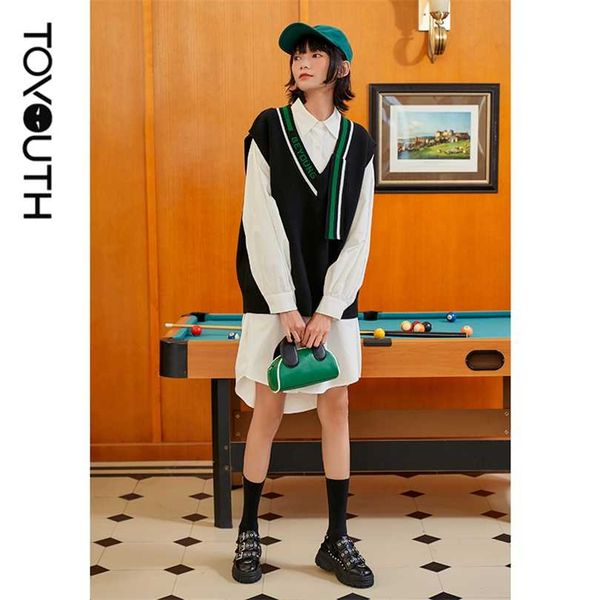 toyouth women kint vest autumn sleeveless v neck loose stripe letter print contrast color vintage oversize knitted sweater 211018, White;black
toyouth women kint vest autumn sleeveless v neck loose stripe letter print contrast color vintage oversize knitted sweater 211018, White;black