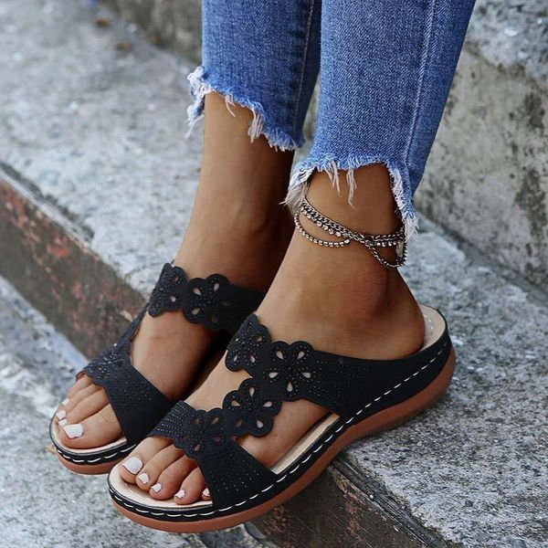 women's sandals fashion flower women wedge heel toe platform shoes large size 35-43 zapatos de mujer dress, Black
women's sandals fashion flower women wedge heel toe platform shoes large size 35-43 zapatos de mujer dress, Black