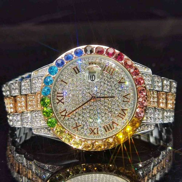 missfox rainbow diamond man watches iced out fashion wristwatch men stainless steel quartz hiphop relógio masculino water proof, Slivery;brown
missfox rainbow diamond man watches iced out fashion wristwatch men stainless steel quartz hiphop relógio masculino water proof, Slivery;brown