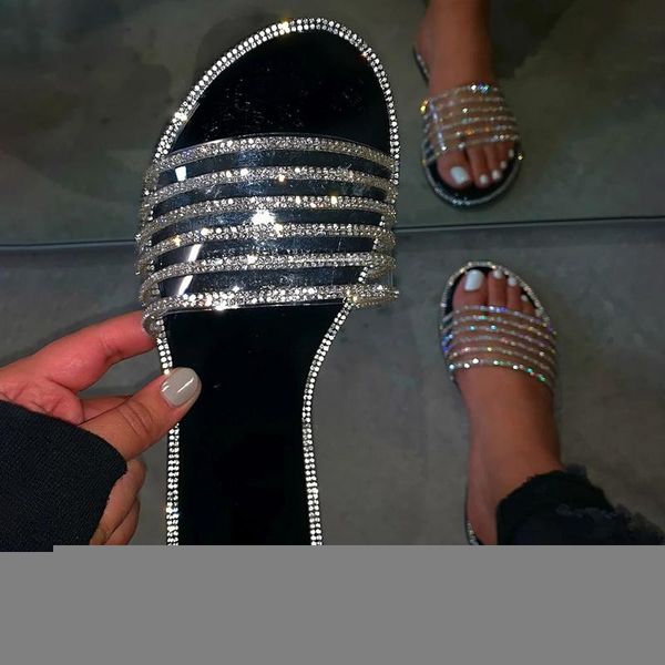 slippers summer candy color jelly shoe sequined flat flops women beach outdoor shoes woman bling transparent slides, Black
slippers summer candy color jelly shoe sequined flat flops women beach outdoor shoes woman bling transparent slides, Black