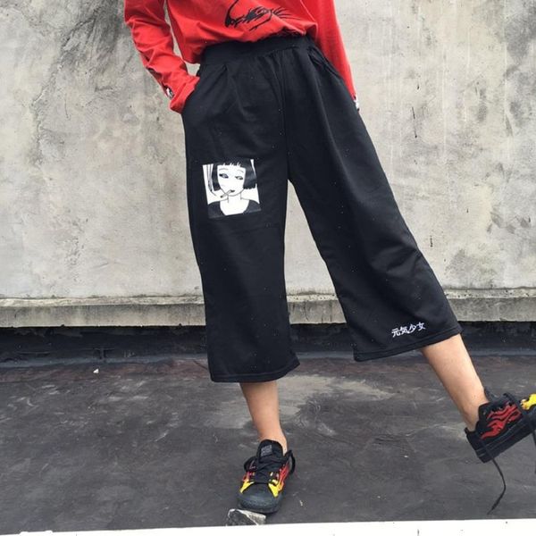 women capri womens harajuku korean girl loose thin balun printing pants wild casual female cute japanese kawaii pant for, Black;white
women capri womens harajuku korean girl loose thin balun printing pants wild casual female cute japanese kawaii pant for, Black;white