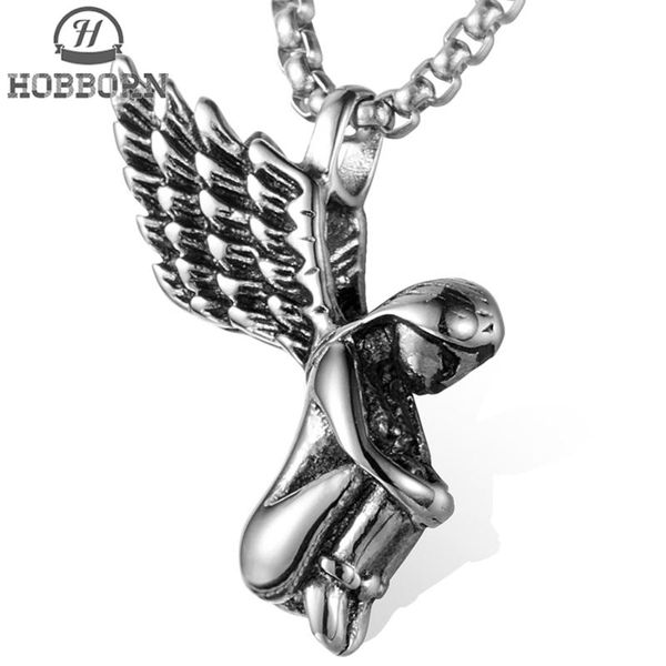 pendant necklaces hobborn classic angel girl pendent for women men 316l stainless steel fairy wing hiphop statement necklace jewelry, Silver
pendant necklaces hobborn classic angel girl pendent for women men 316l stainless steel fairy wing hiphop statement necklace jewelry, Silver