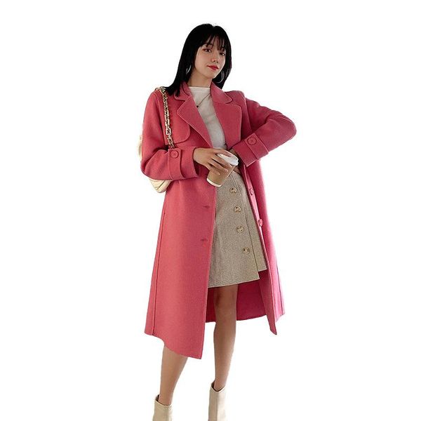 women's wool & blends chic solid color lapel woolen coat warm long turn down collar trench 100% cashmere winter casual streetwear outwe, Black
women's wool & blends chic solid color lapel woolen coat warm long turn down collar trench 100% cashmere winter casual streetwear outwe, Black