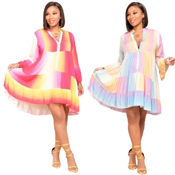 casual dresses rstylish gradient color 2021 summer women long sleeve ruffles loose bohemian beach midi, Black;gray
casual dresses rstylish gradient color 2021 summer women long sleeve ruffles loose bohemian beach midi, Black;gray