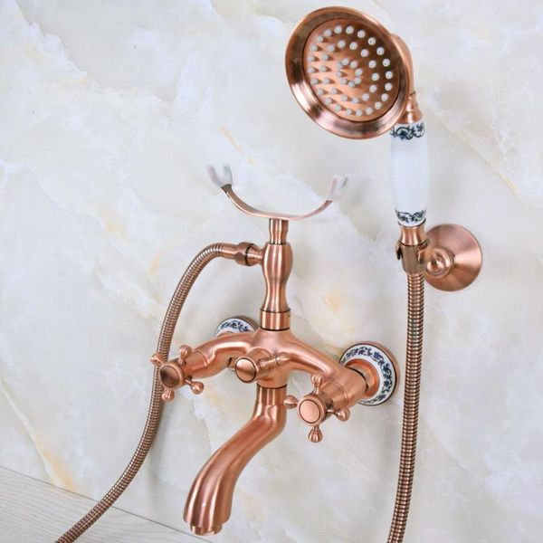 antique red copper brass double cross handles wall mounted bathroom clawfoot bathtub tub faucet mixer tap w/hand shower ana373 sets
antique red copper brass double cross handles wall mounted bathroom clawfoot bathtub tub faucet mixer tap w/hand shower ana373 sets