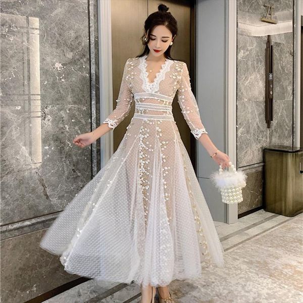 flower lace embroidery mesh womens camis maxi dress sweet long sleeve v neck polka dot white party dresses vestidos
flower lace embroidery mesh womens camis maxi dress sweet long sleeve v neck polka dot white party dresses vestidos