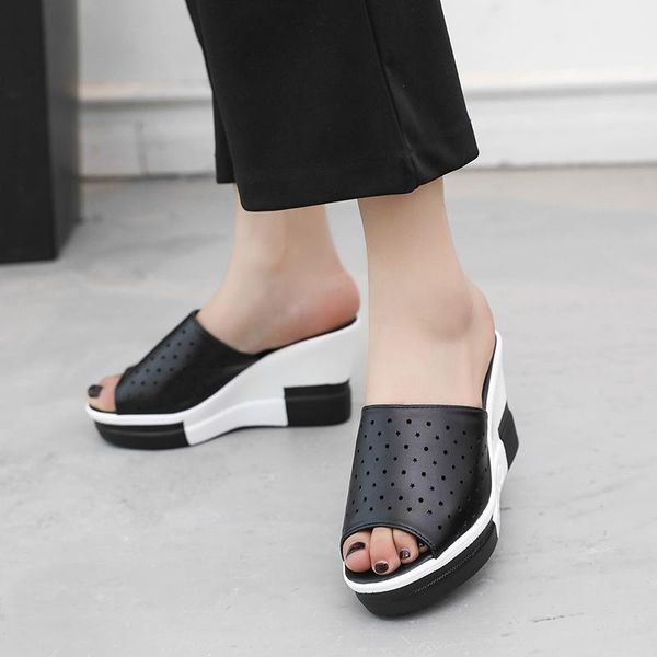 summer slippers women platform sandals shoes woman slides beach slip-on round toe white flip flops w05, Black
summer slippers women platform sandals shoes woman slides beach slip-on round toe white flip flops w05, Black