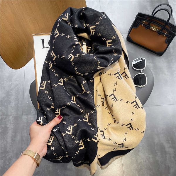 autumn and winter fashion double-sided imitation cashmere tassel scarf women's warm bib f letter large shawl, Blue;gray
autumn and winter fashion double-sided imitation cashmere tassel scarf women's warm bib f letter large shawl, Blue;gray