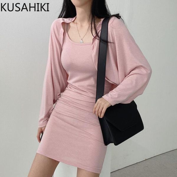 casual dresses kusahiki women autumn 2piece sets short cardigan + slim high waist basic sling dress korean 2021 outfits 6l231, Black;gray
casual dresses kusahiki women autumn 2piece sets short cardigan + slim high waist basic sling dress korean 2021 outfits 6l231, Black;gray