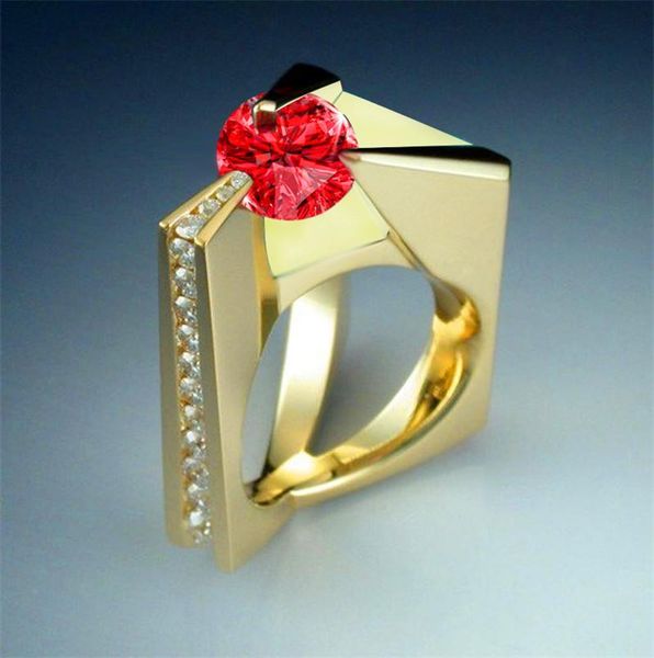 wedding rings unique yellow gold geometric ring bands round rose red zircon stone promise engagement for women party jewelry cz, Slivery;golden
wedding rings unique yellow gold geometric ring bands round rose red zircon stone promise engagement for women party jewelry cz, Slivery;golden