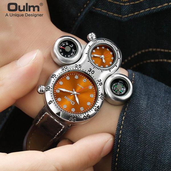 wristwatches oulm creative men watch double display quartz watches clock leather sport army military, Slivery;brown
wristwatches oulm creative men watch double display quartz watches clock leather sport army military, Slivery;brown