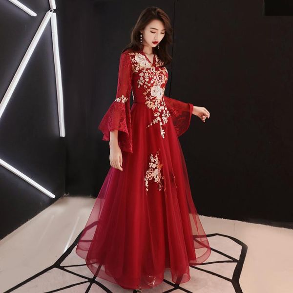 casual dresses v-neck womens slim party dress evening long cheongsam marriage gown luxury flare sleeve wedding qipao fashion clothes vestido, Black;gray
casual dresses v-neck womens slim party dress evening long cheongsam marriage gown luxury flare sleeve wedding qipao fashion clothes vestido, Black;gray
