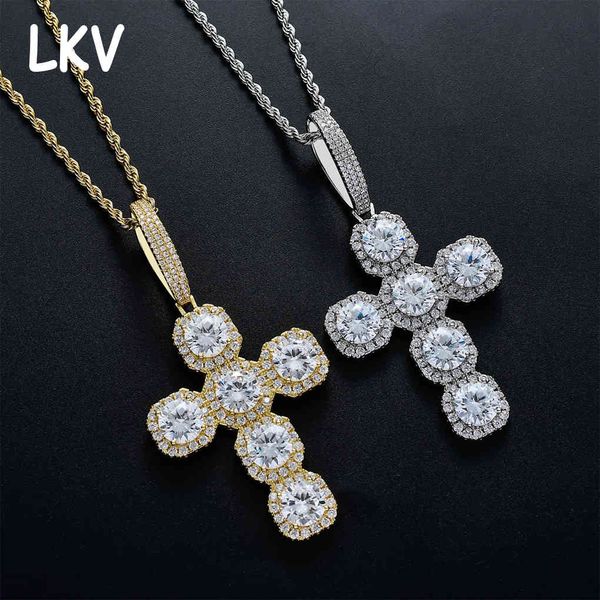 87mm large copper zircon cross solid pendant hip hop personality trendsetter necklace, Silver
87mm large copper zircon cross solid pendant hip hop personality trendsetter necklace, Silver