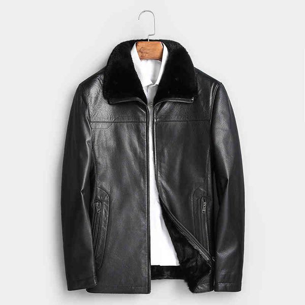 2021 new winter haining men's leather fur goat liner mink casual coat, Black
2021 new winter haining men's leather fur goat liner mink casual coat, Black