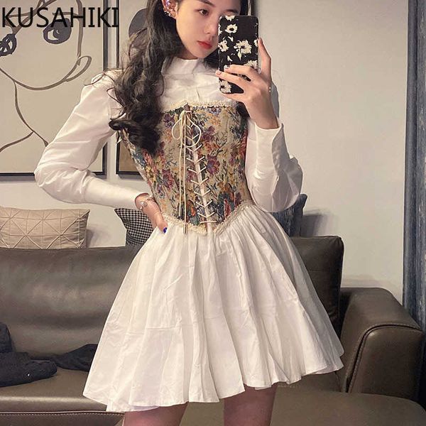 women dress set puff sleeve stand neck a-line blouse dresses + floral bow bandage slim vest spring suits 6g056 210603, Black;gray
women dress set puff sleeve stand neck a-line blouse dresses + floral bow bandage slim vest spring suits 6g056 210603, Black;gray