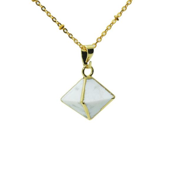 pendant necklaces faceted gold point gem natural stone necklace column pyramid girl marble crystal quartz howlite women, Silver
pendant necklaces faceted gold point gem natural stone necklace column pyramid girl marble crystal quartz howlite women, Silver