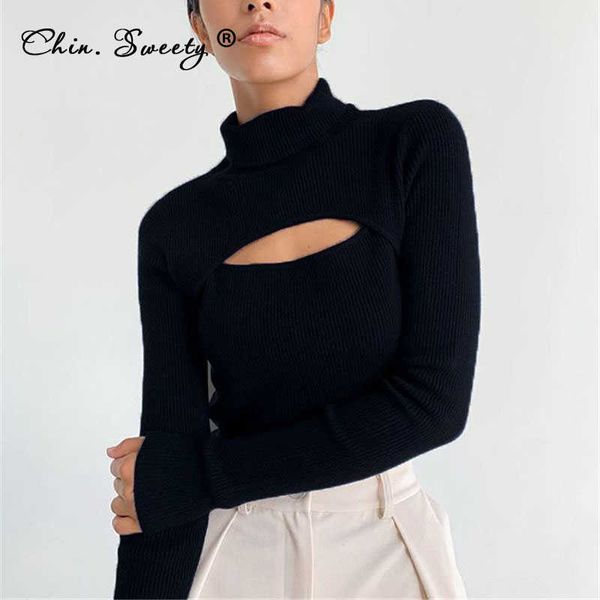 women's long sleeve turtleneck sweater pullovers autumn thin cut hollow out patchwork slim sweaters ladies office 210922, White;black
women's long sleeve turtleneck sweater pullovers autumn thin cut hollow out patchwork slim sweaters ladies office 210922, White;black