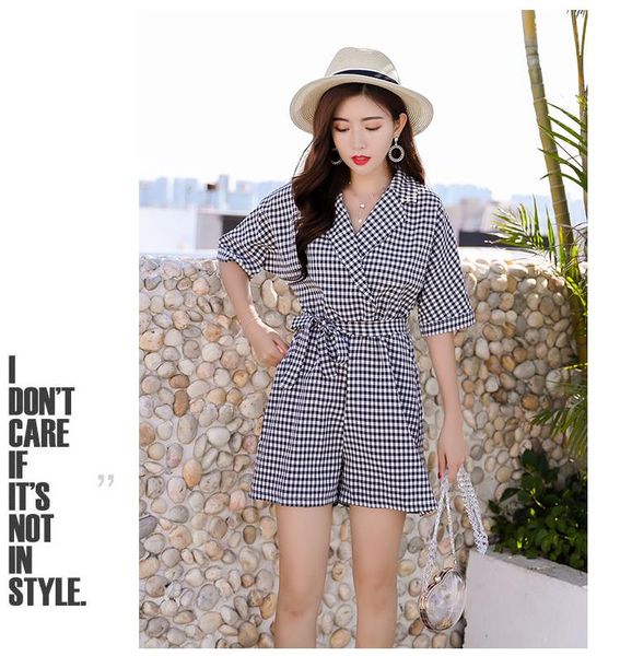 women's jumpsuits & rompers the style of pants playsuit summer 2021 slim waist business suit with plaid collar jumpsuit 7076, Black;white
women's jumpsuits & rompers the style of pants playsuit summer 2021 slim waist business suit with plaid collar jumpsuit 7076, Black;white