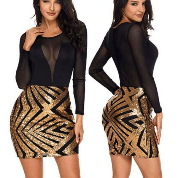 women sheer mesh splicing stripes sequin deep v-neck bandage bodycon long sleeve evening party club mini short dress casual dresses, Black;gray
women sheer mesh splicing stripes sequin deep v-neck bandage bodycon long sleeve evening party club mini short dress casual dresses, Black;gray